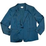 Loft  Plus Dark Green Satin Blazer Photo 0