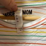 White rainbow stripe modern mom designs mama short sleeve tee size XL Photo 2