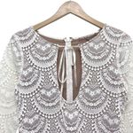 For Love & Lemons Rosalita Mini Dress Lace Scallop Hem Keyhole Fitted Bridal S Photo 7