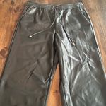 Banana Republic  Black Faux Leather Elastic Tie Waist‎ Pants Women's Size Medium Photo 3