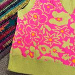 ASOS Green and pink v-neck floral sweater vest never worn Photo 3