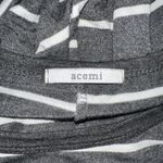 Acemi  Dress Womens Small Gray White Striped T-shirt Casual Pullover Short Sleeve Photo 4