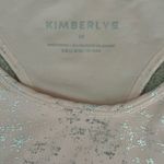 Kimberly Silver Shimmery Light Pink Bra and Leggings Yoga Set Size Medium Photo 5