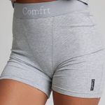 Comfrt ribbed contour boxer shorts high rise lounge slate embroidered logo Gray Photo 0