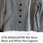 Doncaster Circa 1990 Vintage Herringbone Tailored jacket with faux Shearling cuff, collar Photo 12