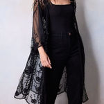 LC Lauren Conrad  Black Lace Duster Kimono Photo 0