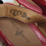 Jaclyn Smith Women's  Red Faux Leather Flower Cork Wedge Sandals Size 7M Photo 4