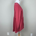 Anthropologie T.La Cardigan Womens Medium Pink Knit Open Pleated Ruffle Sweater Photo 3