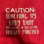 Red Funny Baby Bump Maternity Shirt Size L Photo 2