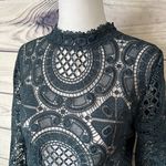 Anthropologie James Coviello Green Teal Crochet Lace Blouse Photo 2