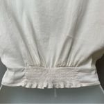 ZARA Crop Top Twist Front Off-White Women Medium Shirred Smocked Back Waist Photo 13