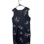 Sag Harbor Black Pink Floral Embroidery 90s Y2K Midi Dress Petite 12 Black Size undefined Photo 5