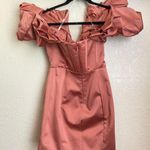 House Of CB Annabelle Rose Satin Ruffle Strapless Dress corset body con NWT sz M Photo 4