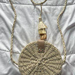 Mia & Tess The Paper Store Crossbody Bag Round Woven Bohemian Hippie Chic Tan Photo 0