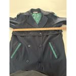 Vintage Forecaster Of Boston Trench Raincoat Size 12 Blue Black Iridescent Photo 10