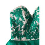 Sherri Hill Emerald green beaded flower, sweetheart, homecoming dress medium Photo 2