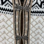 Croft & Barrow Vintage  Nordic Metal Hook Cardigan Size Large Fair Isle Chenille Photo 4