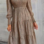 NWOT Elegant Polka Dot Long Sleeve Dress Size XL Photo 0
