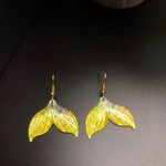 Mermaid Tail / Fish Tail Earrings Yellow Photo 2