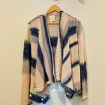 Chaser  Blue and Pink Knit Waterfall Sweater Cardigan Photo 1