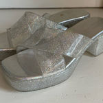 Jeffrey Campbell  Bubblegum silver iridescent jelly platform heel sandals size 7 Photo 0