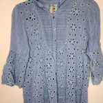 Johnny Was  blue floral eyelet button up dress or cardigan? Photo 1