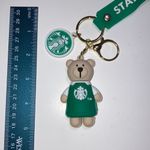 Starbucks  Green and White Bear Keychain with Wrist Strap or Bag Charm - New Photo 3