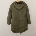 American Eagle  Parka With Hood Military Green Faux Fur Quilted Lined Size XS Photo 6