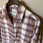Jachs Girlfriend  women’s flannel plaid shacket with pockets, buttondown, sz M Photo 2