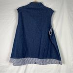 Allison Daley  II Denim Jean Full Zip Vest With Striped Trim Women’s Sz 22W Photo 3