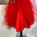 Damas By Tiffany Designs Beaded Dress GownSz‎ Small Tulle Little Red Lace Corset Photo 7