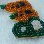 BOO Pumpkin Halloween Jewelry Pin Brooch Seed Bead on Leather Like Backing Photo 5