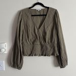 Madewell Cotton Gauze Top Lightspun Julianne Smock Waist LARGE Green Boho Casual Photo 1