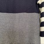 Miss Kant Navy White Cropped Sleeve Striped Sweater Size M Photo 8