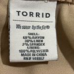 Torrid NWT  Tan Tie Pleated Front Stretch Linen Lined Shorts Size 12. Photo 7