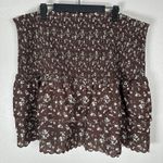 Hyacinth House Tuckernuck Size XXL Steff Chocolate Brown Floral Mini Skirt Photo 2
