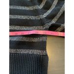 Gap Turtleneck Sweater Womens Small Split-Hem Striped Cotton Oversized Metallic Photo 10