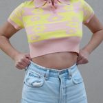The Vintage Shop Mod Flower Knit Crop Top Photo 1