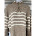 Rails  Sweater Tessa 1/4 Zip Striped Rib Knit Wool Blend Cream Neutral Size M Photo 9