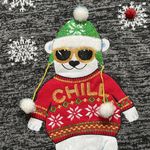 Polar Bear Christmas Sweater Dress Tunic Holiday Ugly S Small Gray Photo 1