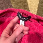 Urban Outfitters Hot Pink Chenille Sweater Material Ruched Crop Halter Top Small Photo 2