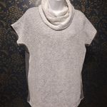 Lilla P Chunky Cowl Neck Short Sleeve Sweater Top Gray Size M Photo 0
