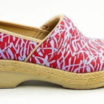 Dansko New  Victoria Womens Red Blue Sanibel Collection Clog Shoes 37 EU 7 US Photo 0