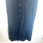 Studio 1940  Black Collared Button Down Maxi Dress With Attached Belt To Tighten Photo 2