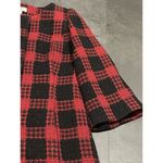 Ann Taylor  Loft Pea Coat Plaid Black‎ Red Wool Blend Long Jacket Sz 10. -200 Photo 2