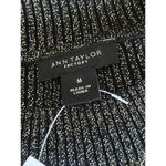 NWT Ann Taylor Womens Black Gold Ribbed Top With Bow Accent Size M Party Elegant Size M Photo 4