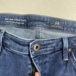 AG Adriano Goldschmied  Mid Rise Stevie Capri Jeans Blue Denim Raw Split Hem 30 Photo 4