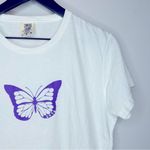 Comfort Colors  Purple and White Zeta Butterfly Tee Size L Photo 3