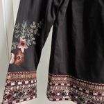 Vintage Embroidered Floral Geometric Trim Jacket NWT Cotton Made in India Black Size M Photo 2