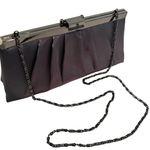 Jessica McClintock  Pleated Satin Convertible Clutch Women's Gray Evening Classic Photo 6